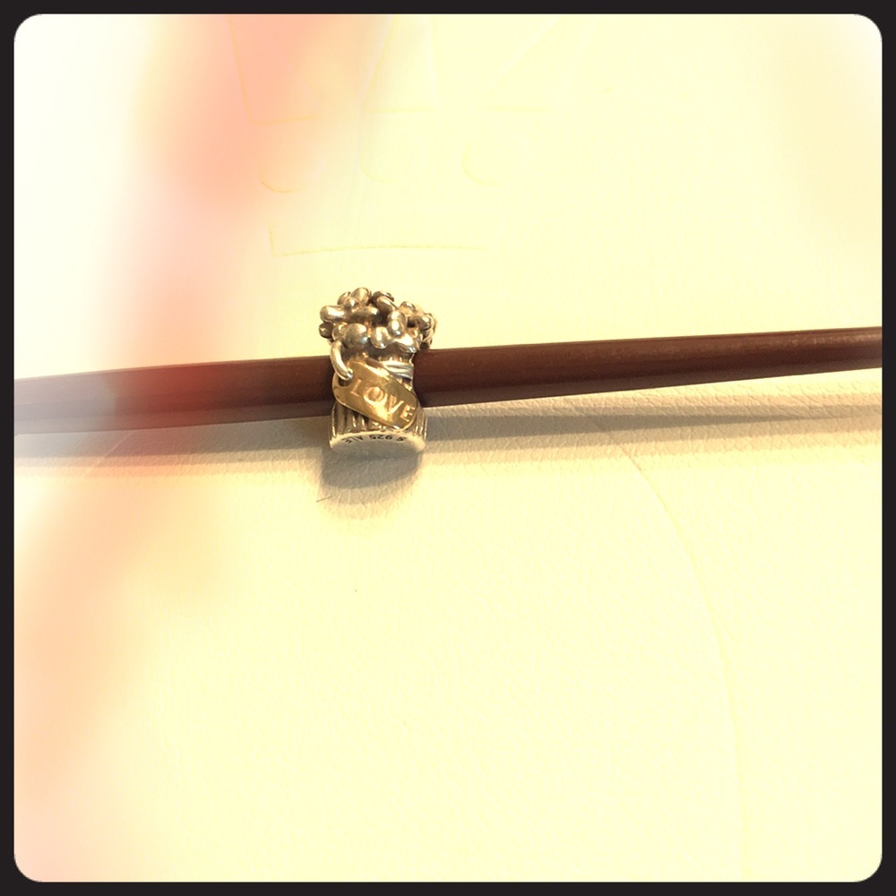 Pandora two tone  Bouquet “Love” Charm